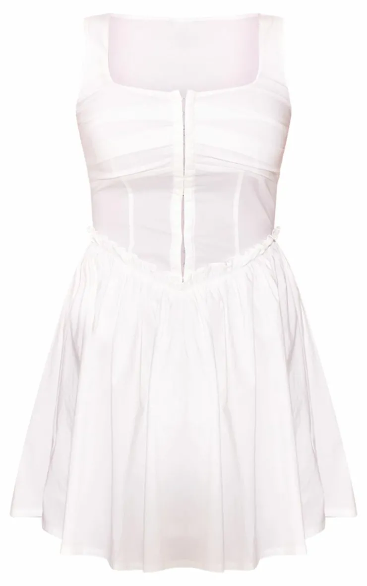 Hook And Eye Ruched Shift Dress-PrettyLittleThing Hot