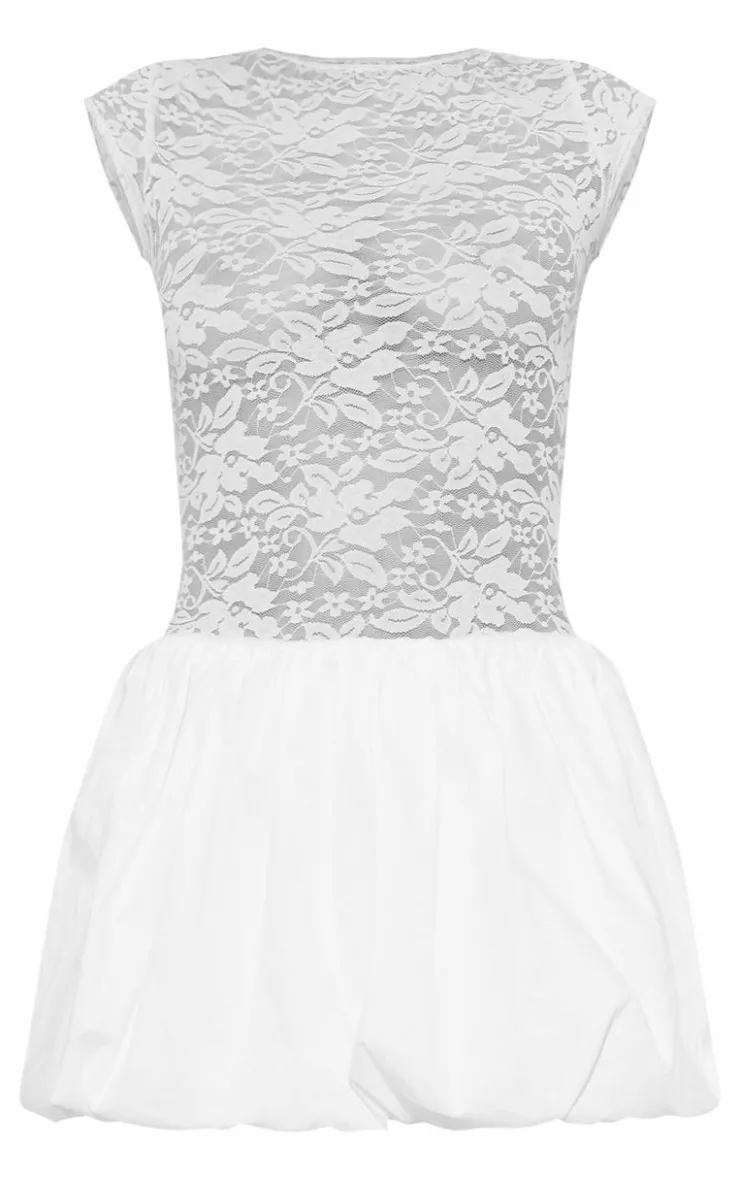 Lace Puffball Mini Dress-PrettyLittleThing Best