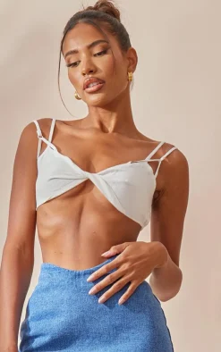 PrettyLittleThing Bralets*Linen Feel Double Strap Bralet