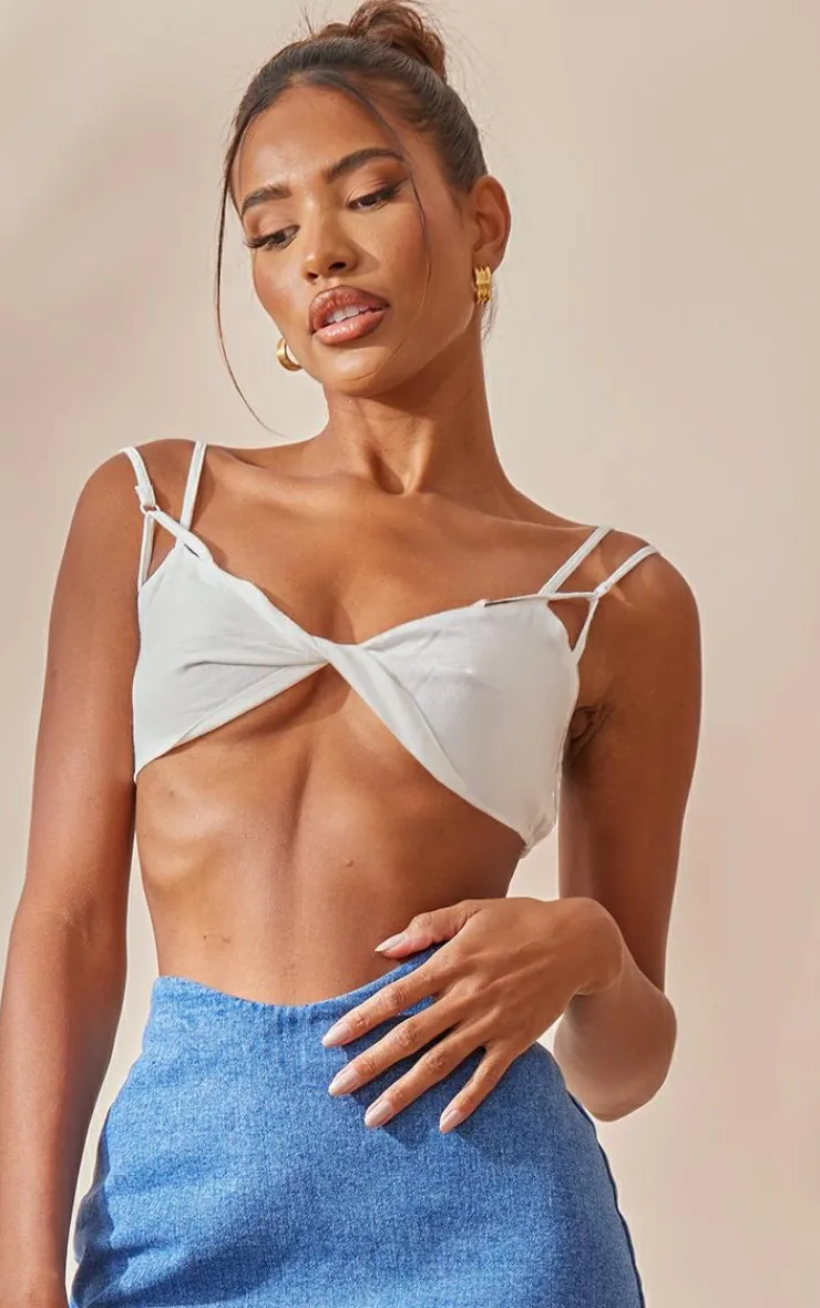 PrettyLittleThing Bralets*Linen Feel Double Strap Bralet