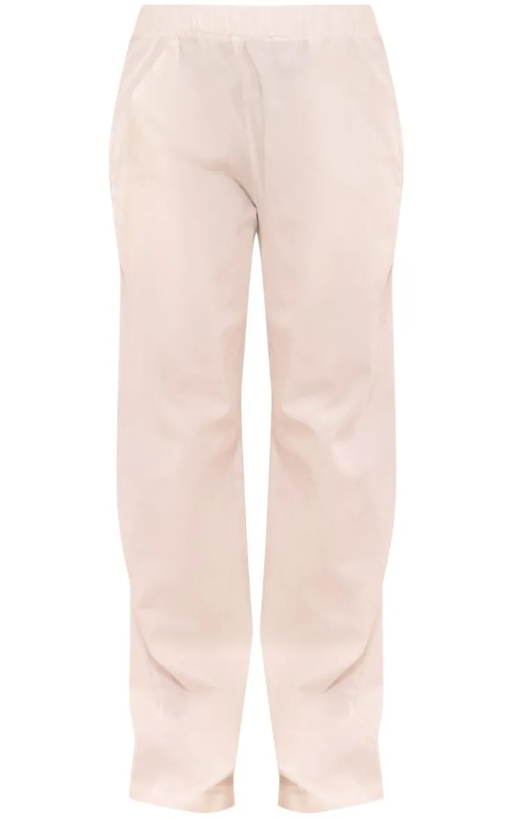 PrettyLittleThing Linen Look Wide Leg Pants White