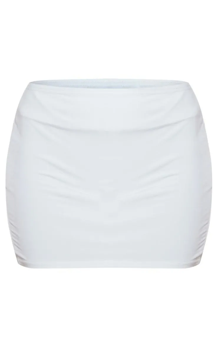 Outlet PrettyLittleThing Low Rise Slinky Micro Mini Skirt White