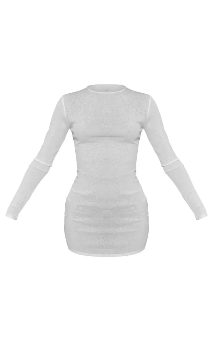 Onion Skin Long Sleeve Shift Dress-PrettyLittleThing Best