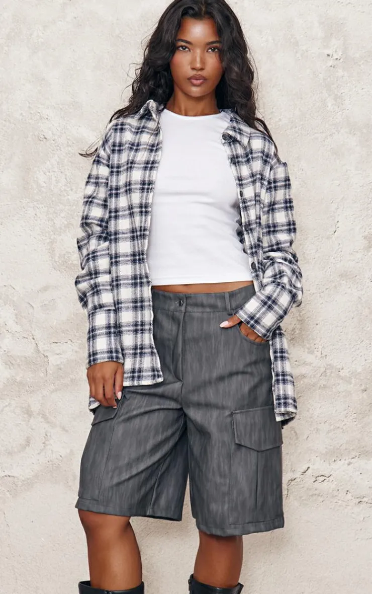 PrettyLittleThing Shirts*Oversized Flannel Shirt