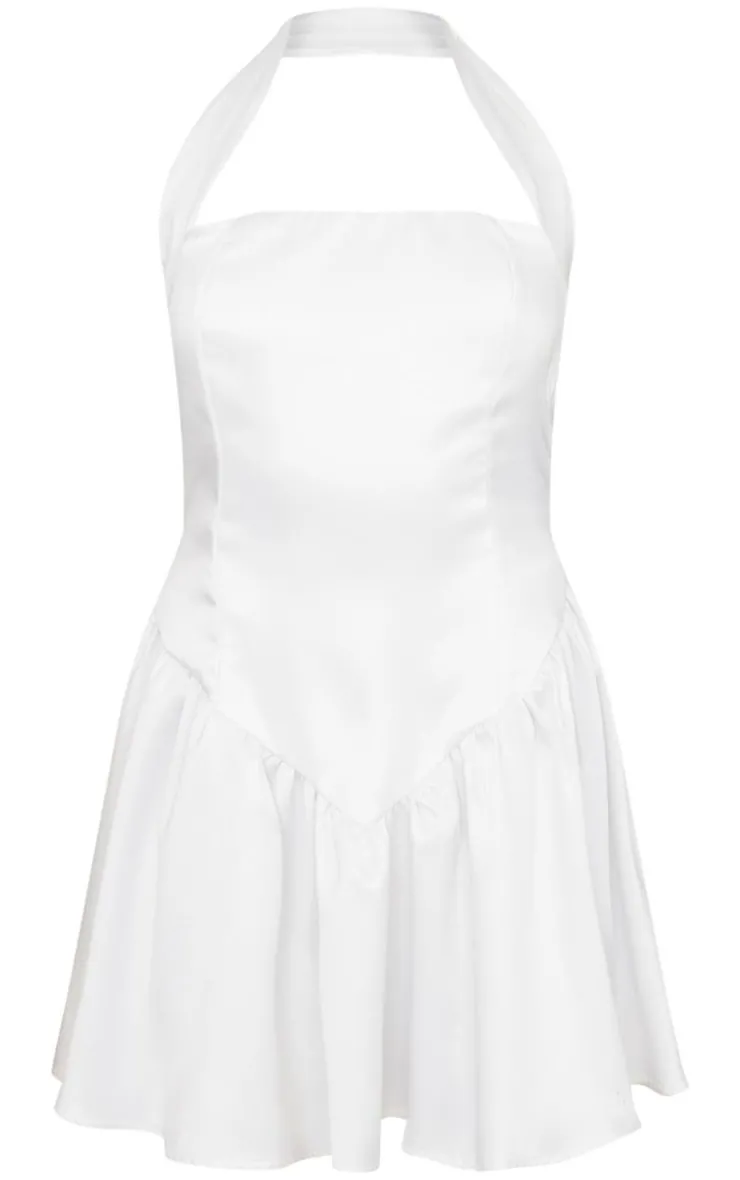 Premium Satin Corset Detail Shift Dress-PrettyLittleThing Clearance