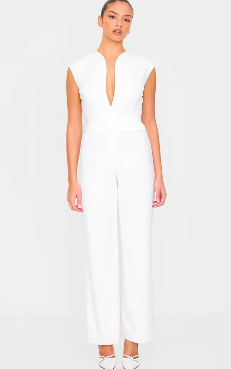 Premium Woven Sleeveless Waist Detail Straight Leg Jumpsuit-PrettyLittleThing Hot