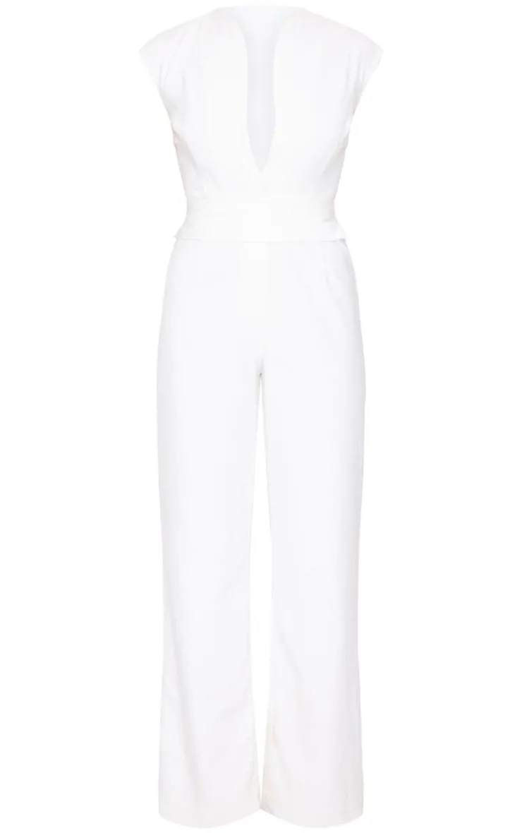 Premium Woven Sleeveless Waist Detail Straight Leg Jumpsuit-PrettyLittleThing Hot