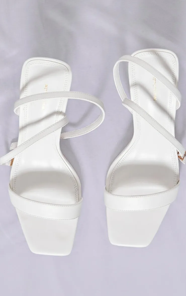 PrettyLittleThing High Heels*PU Square Toe Barley There Heeled Sandals