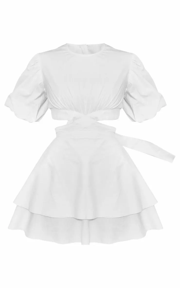 Puff Sleeve Cut Out Shift Dress-PrettyLittleThing Best