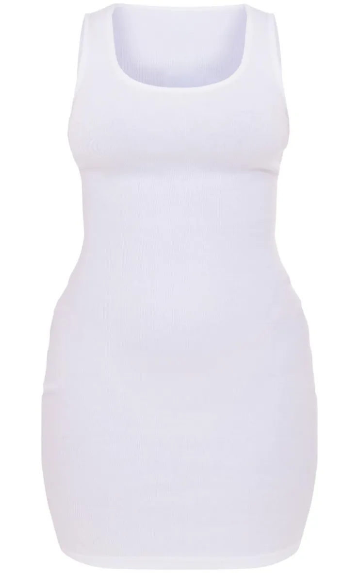 Rib Scoop Neck Strappy Bodycon Dress-PrettyLittleThing Discount