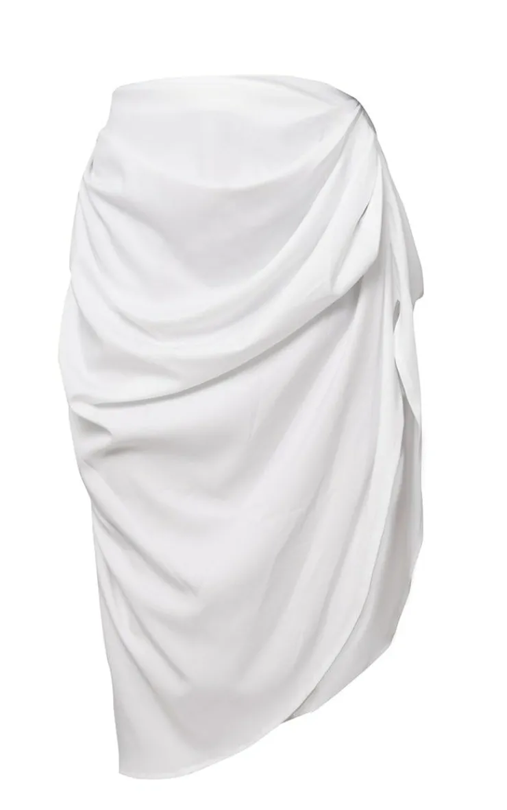 Ruched Side Midi Skirt-PrettyLittleThing Discount