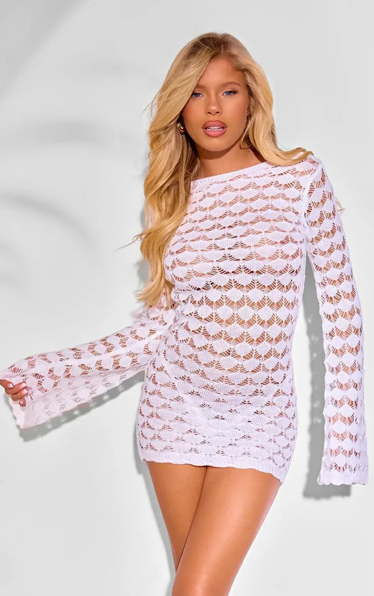 Shell Knit Low Back Mini Dress-PrettyLittleThing Discount