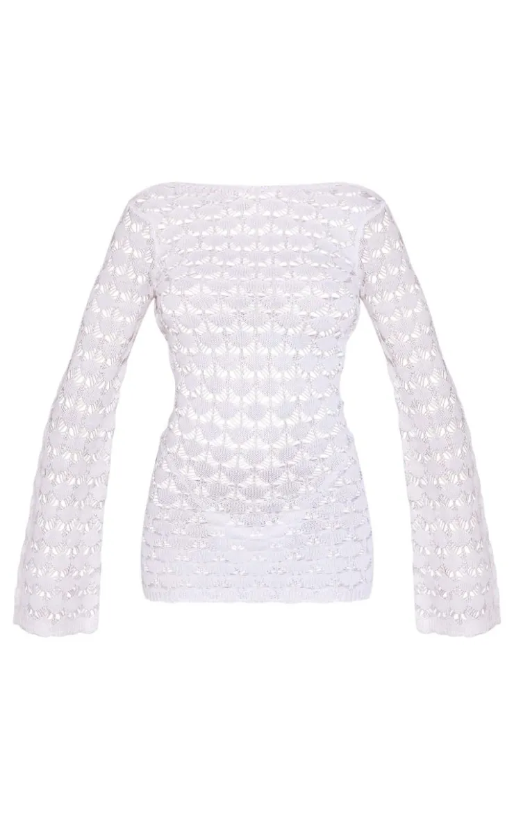 Shell Knit Low Back Mini Dress-PrettyLittleThing Discount