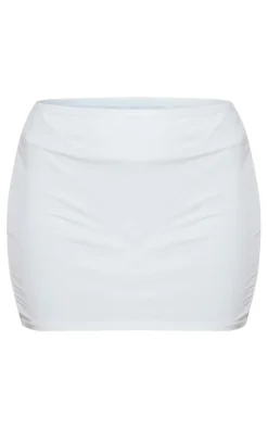 Outlet PrettyLittleThing Slinky Low Rise Mini Micro Skirt White
