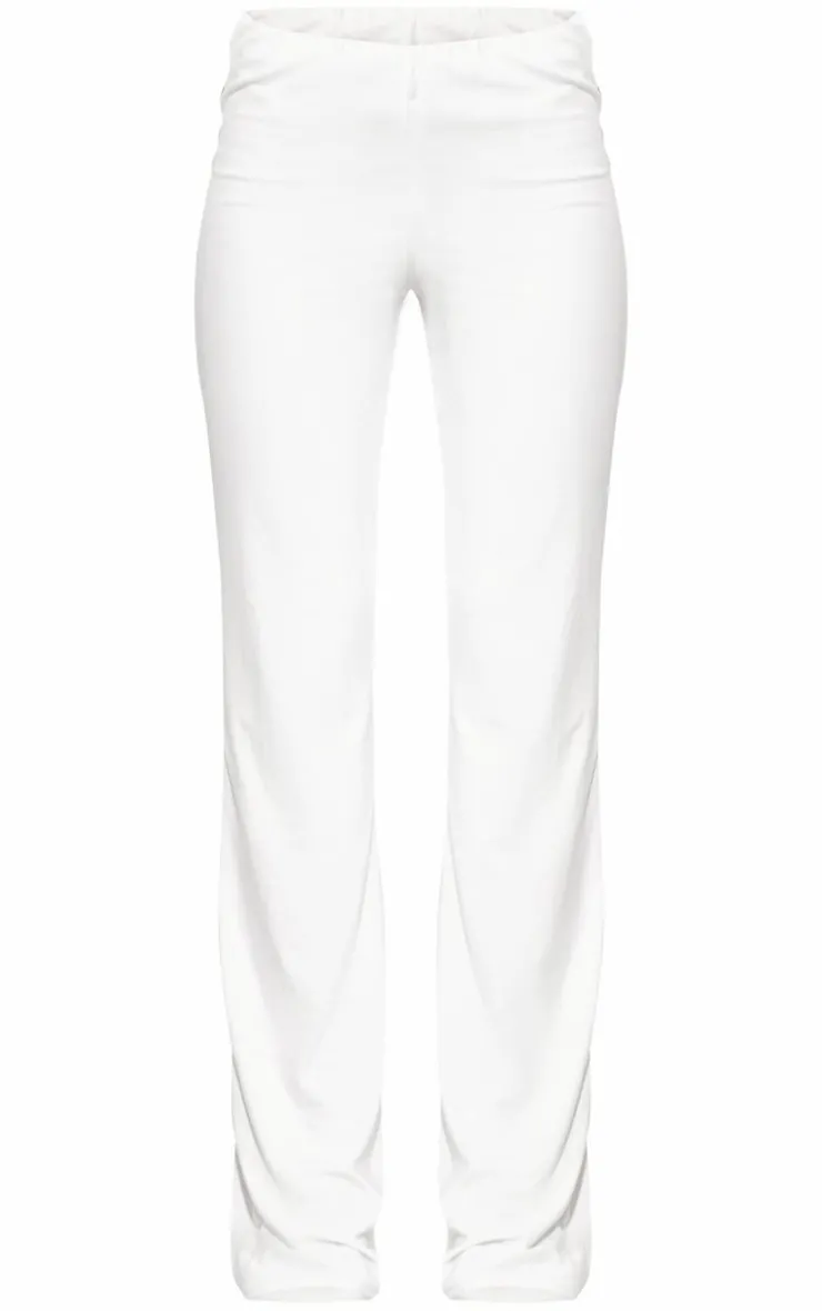 Online PrettyLittleThing Soft Touch Flare Pants White