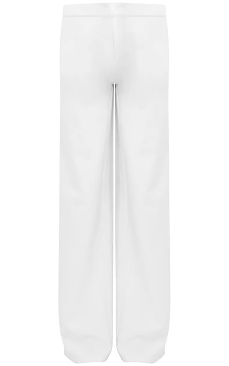 Best PrettyLittleThing Straight Leg Tailored Pants White