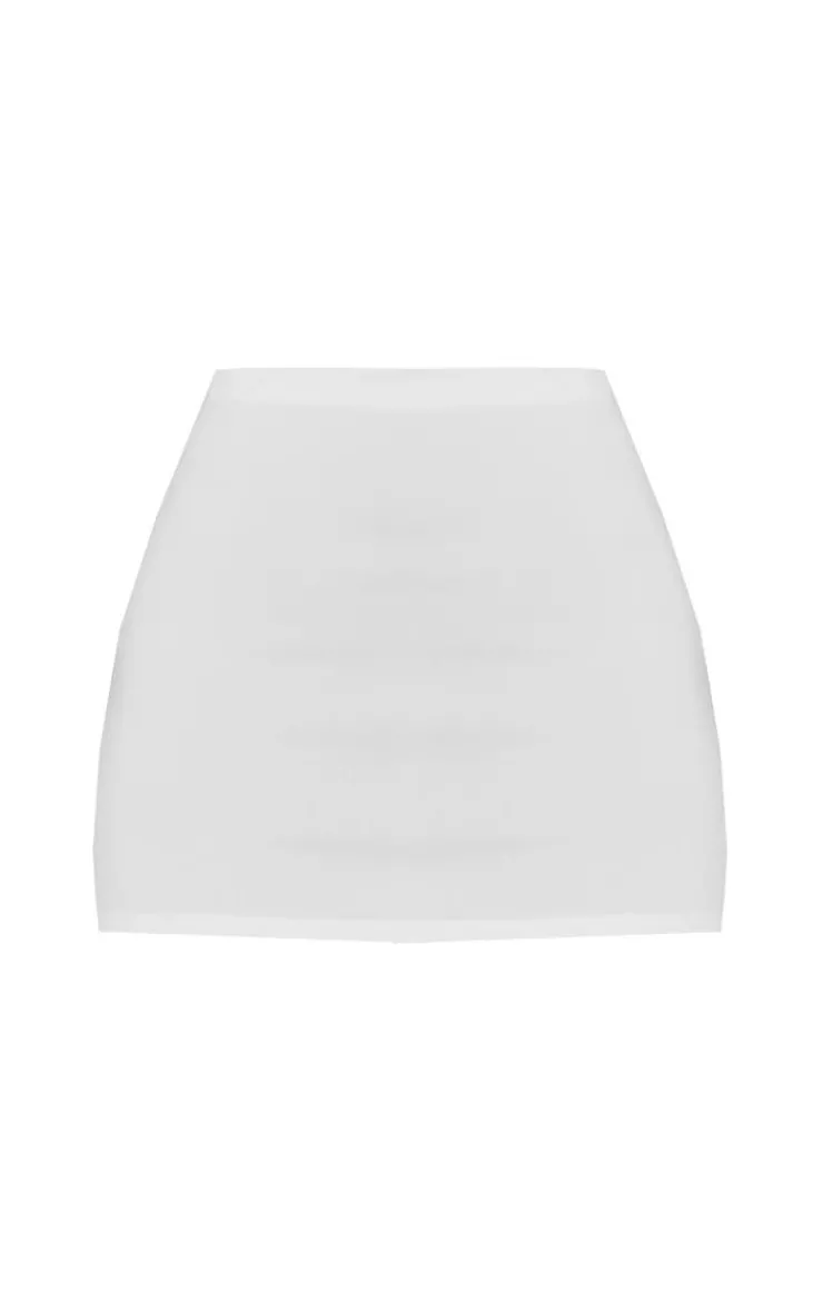 Sale PrettyLittleThing Stretch Woven Micro Mini Skirt White
