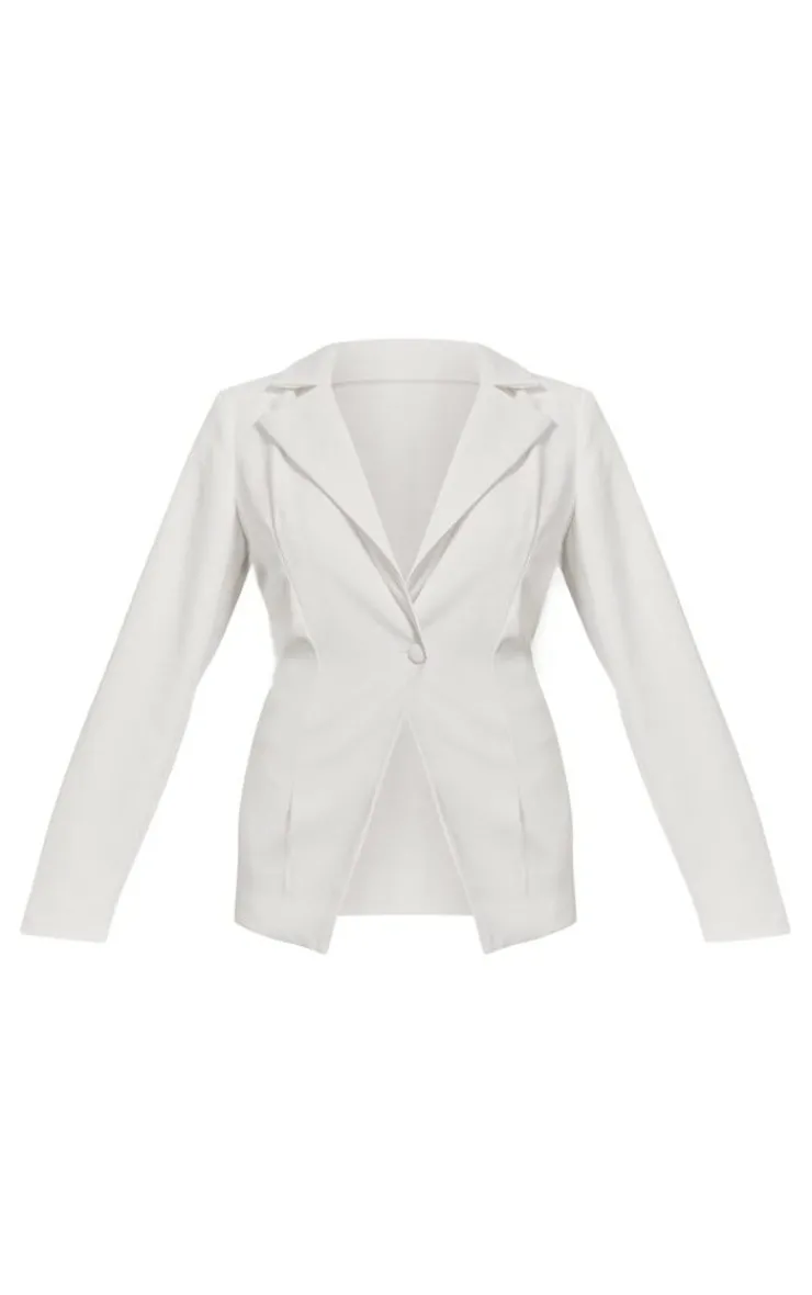 Outlet PrettyLittleThing Tailored Fitted Blazer White