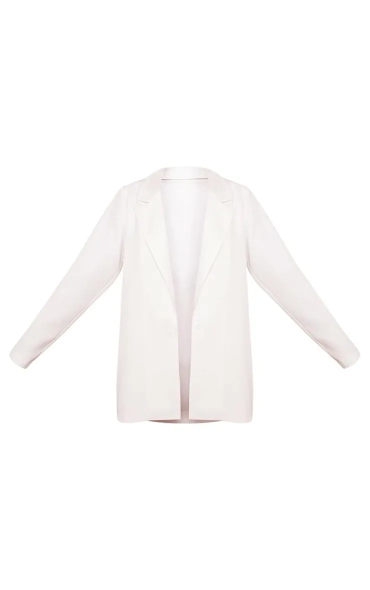 Discount PrettyLittleThing Woven Oversized Suit Jacket White